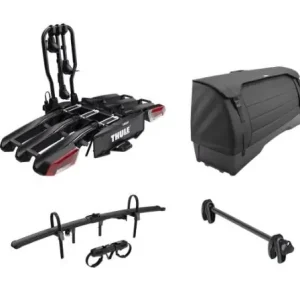 Zestaw box Onto 2 + składany bagażnik na hak na 4 rowery Thule EasyFold v3 Tylko do końca tygodnia