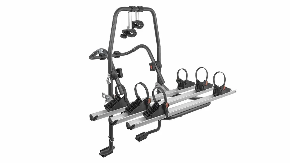 Niska cena Menabo Stand Up 3 bagażnik na tylną klapę na 3 rowery