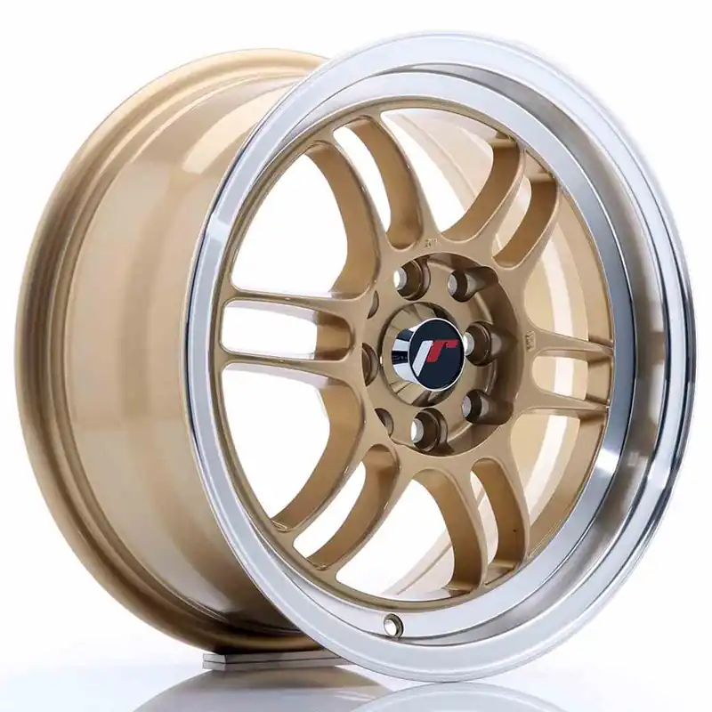 Zniżka JR Wheels JR7 15x7 ET38 4x100/114 Gold w/Machined Lip