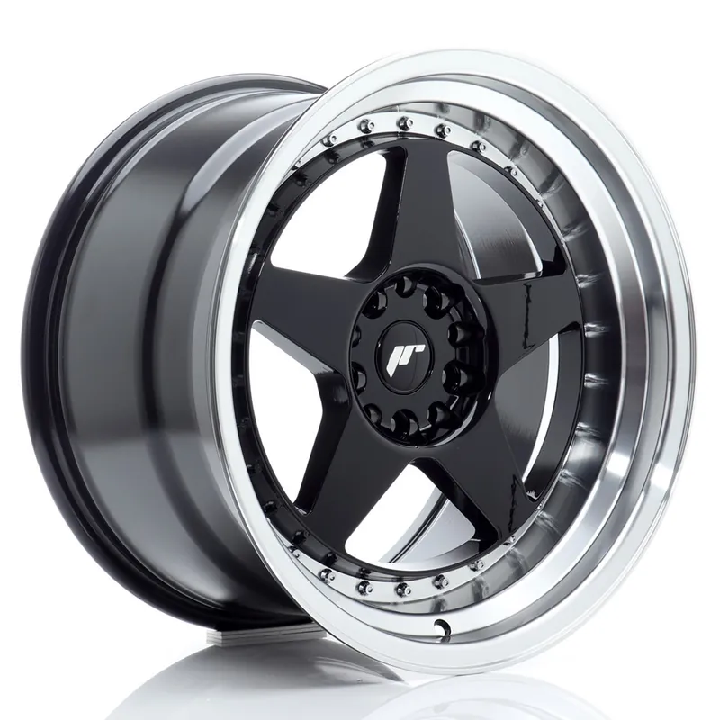 Tani JR Wheels JR6 18x10,5 ET25 5x114,3/120 Gloss Black w/Machined Lip