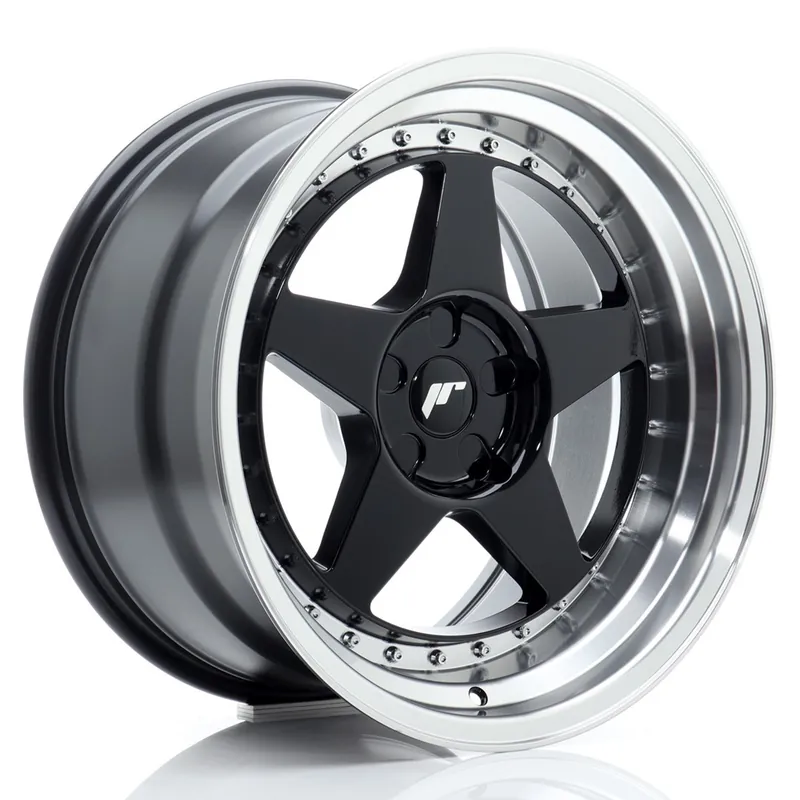 Wysoka jakość JR Wheels JR6 18x10 ET0-25 5H BLANK Gloss Black w/Machined Lip