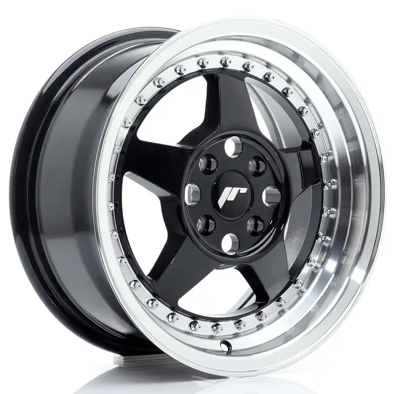 Bestseller JR Wheels JR6 15x7 ET35 4x100 Gloss Black w/Machined Lip