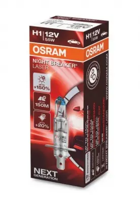 Popularny Żarówka OSRAM Night Breaker Laser +150% H1 12V 55W (1 szt.)