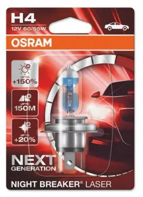 Żarówka OSRAM Night Breaker Laser +150% H4 12V 60/55W (1 szt.) Najlepsza cena