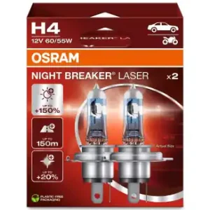 Żarówki OSRAM Night Breaker Laser +150% H4 12V 60/55W (2 szt.) Rabat