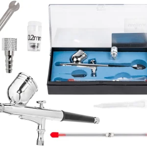 Wysoka jakość Aerograf pistolet lakierniczy z 2 dyszami (0,2 i 0,3 mm)