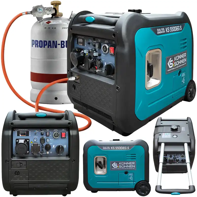 Agregat generator prądotwórczy benzynowo-gazowy inwerterowy rozruchKS5500iEG S Könner & Söhnen KS Rabat