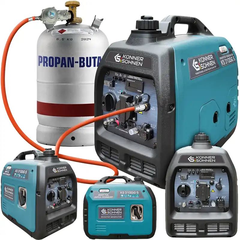 Agregat generator prądotwórczy benzynowo-gazowy inwerterowy typu SINUS KS3100iG SKönner & Söhnen KS Premium