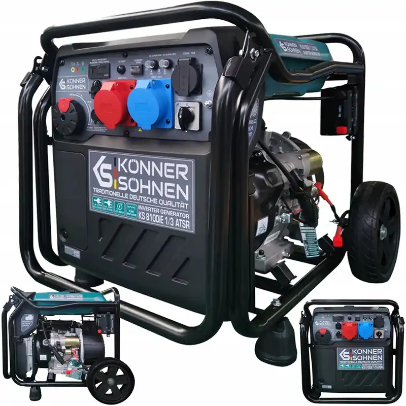 Agregat generator prądu inwertorowy KS8100iE 1/3 8,5kW 3 fazy z rozruchem elektrycznymKönner & Söhnen KS Tylko dziś