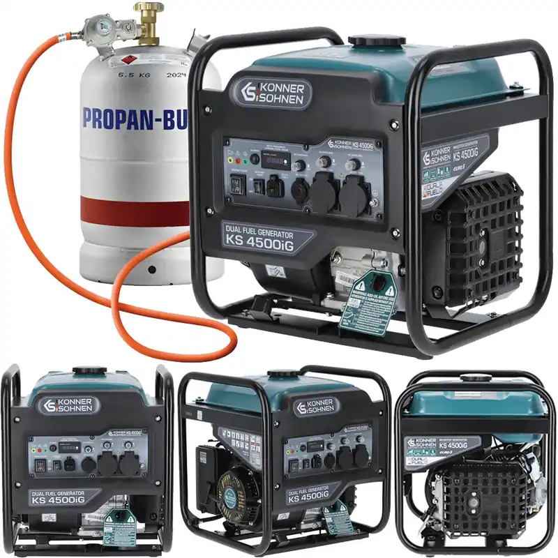 Szybka wysyłka Agregat prądotwórczy generator prądu benzyna gaz LPG inwenterowy KS4500IG Könner&Söhnen