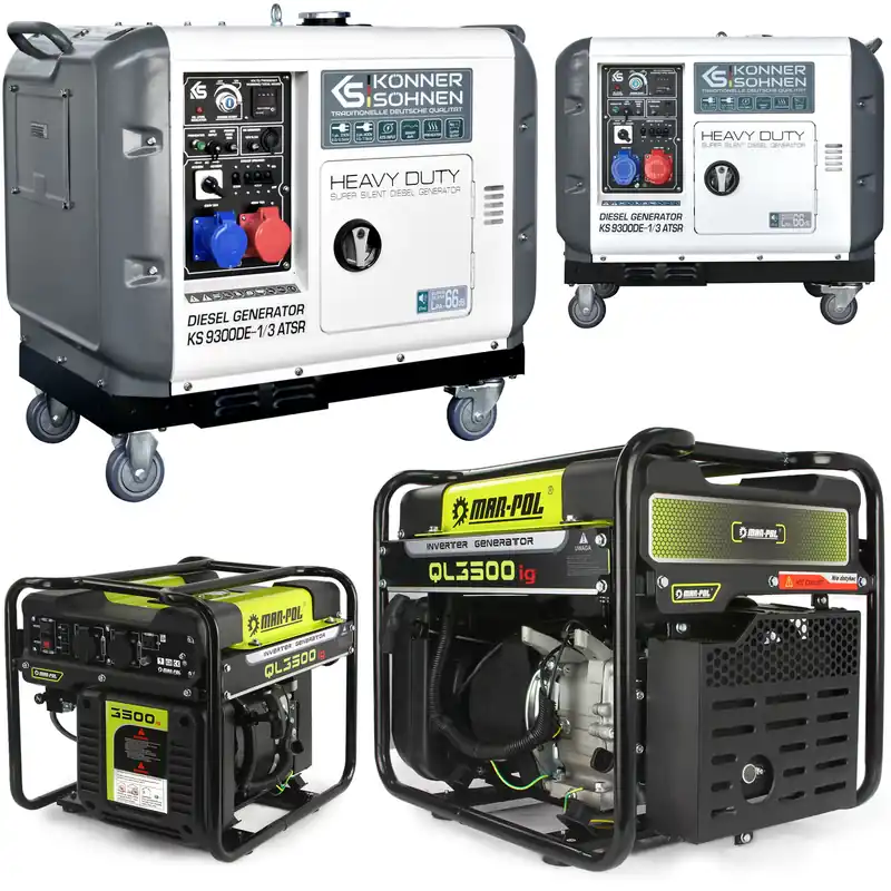 Agregat prądu diesel Könner&Söhnen KS 9300DE-1/3 ATSR + generator inwertorowy AVR 3,5 kW Marpol M82482 Do wyczerpania zapasów