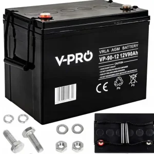 Akumulator bezobsługowy agm do ups pieca kampera jacht mocny 12V 90Ah VPROVOLT POLSKA Rabat