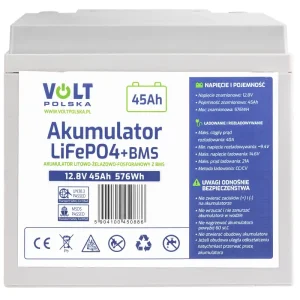Akumulator LiFePo4 45Ah 40A 12V BMS VOLT POLSKA Hit cenowy