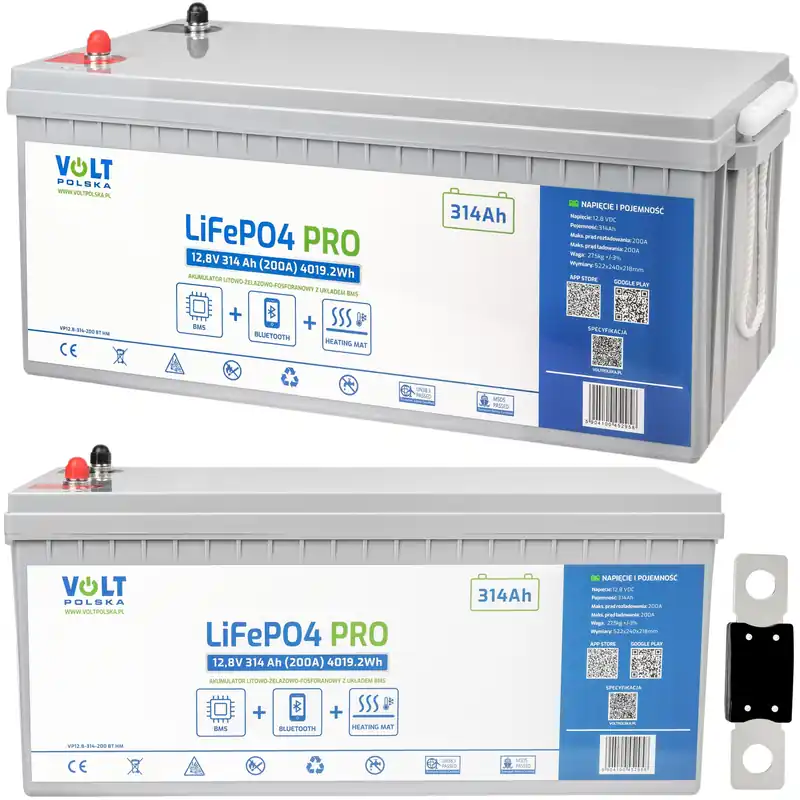 Kup teraz Akumulator LiFePo4 bms do łodzi kampera paneli mata grzewcza 314Ah 200A 200A VOLT POLSKA