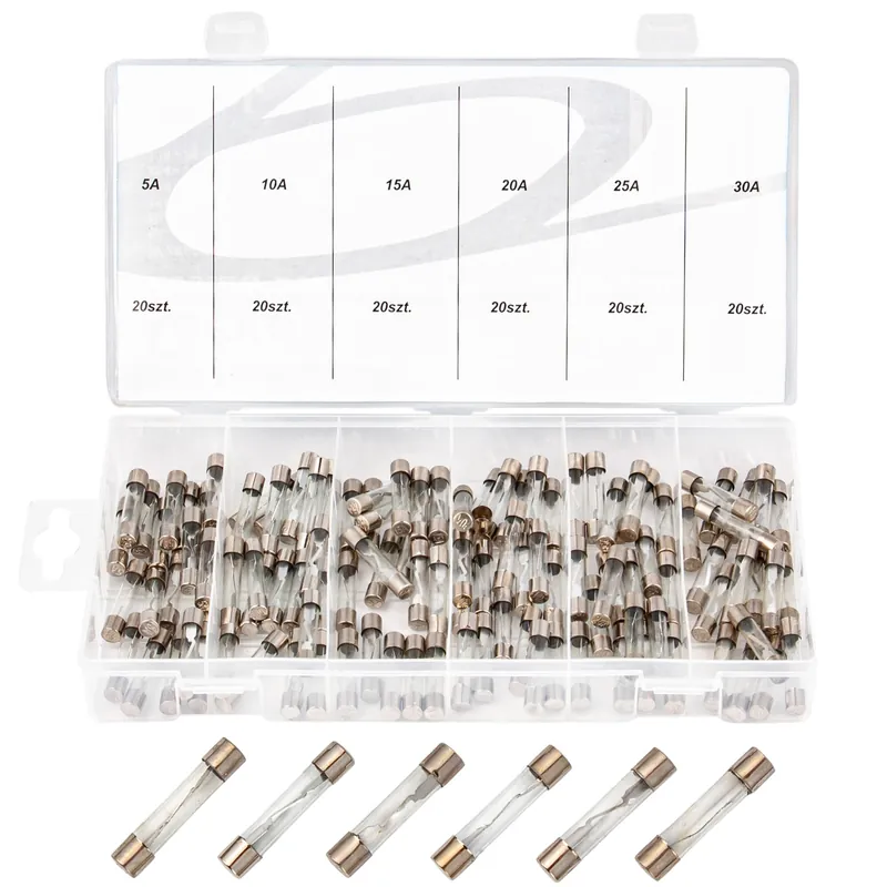 Nowość Bezpieczniki Samochodowe Szklane Zestaw 120 szt. 5A-30A GEKO