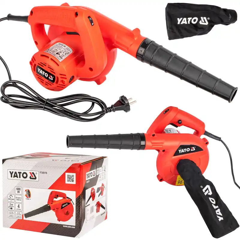 Dmuchawa elektryczna do liści 600W YATO dmuchanie / zasysanie Ograniczona ilość