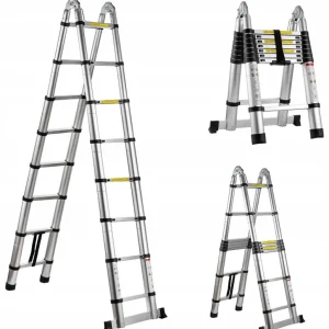 Hit sprzedaży Drabina teleskopowa przegubowa aluminiowa 5m 150kg GEKO