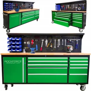 Nowość Duży Stół Wózek warsztatowy z drewnianym blatem szafką oraz szufladami WMC