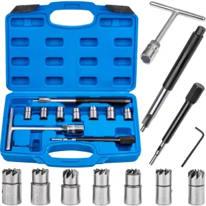 Nowy Frezy do gniazd wtryskiwaczy 15-17-19 mm 7 elementów SILVER