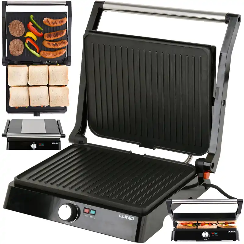 Ograniczona ilość Grill elektryczny 2200 W opiekacz rozkładany LUND 67451