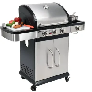 Grill ogrodowy gazowy 3+1 szafka pokrywa inox stal nierdzewna 11,2 KW YATO Wyprzedaż
