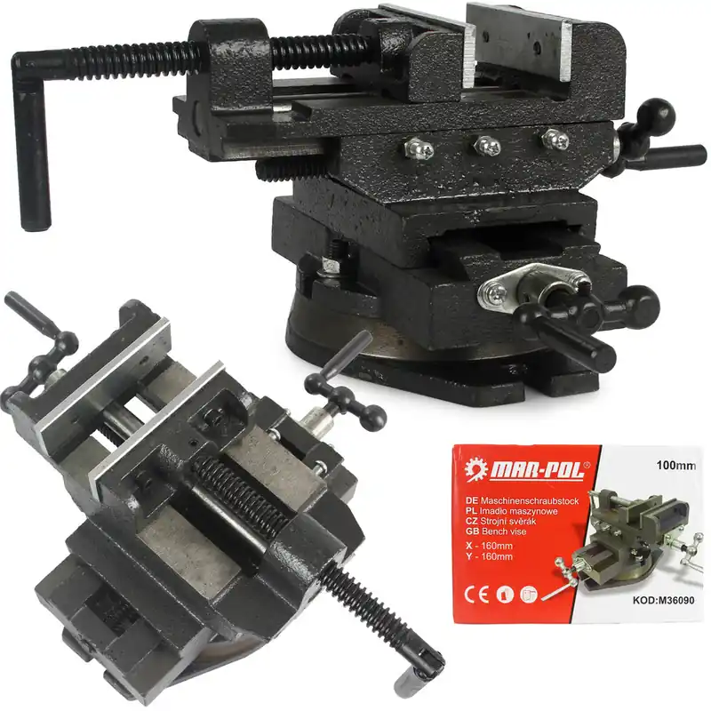 Tylko do końca tygodnia Imadło maszynowe krzyżowe dwuosiowe obrotowe 100mmMAR-POL