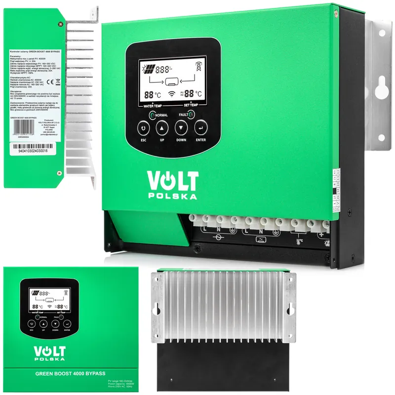 Taniej Inwerter przetwornica solarna do grzania wody bojlera GREEN BOOST BYPASS 4000 VOLT POLSKA