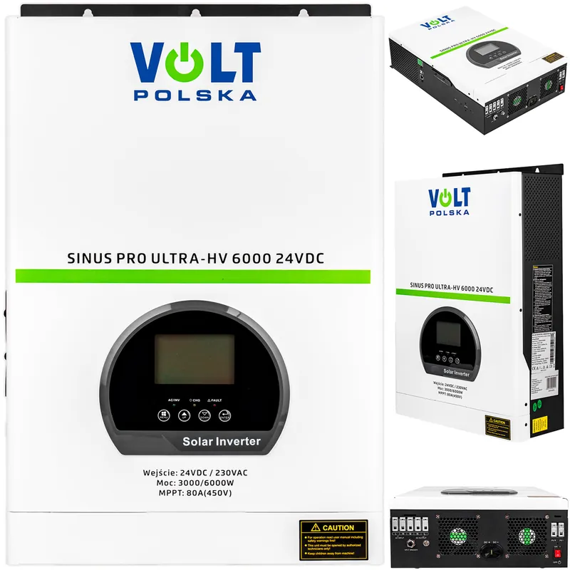 Taniej Inwerter solarny ups 24V sinus pro ultra-hv 6000VA 80A mppt VOLT POLSKA