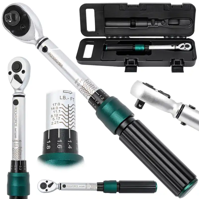 Oferta czasowa Klucz dynamometryczny 1-25 Nm z blokadą 1/4 " etui certyfikat kalibracji ROCKFORCE