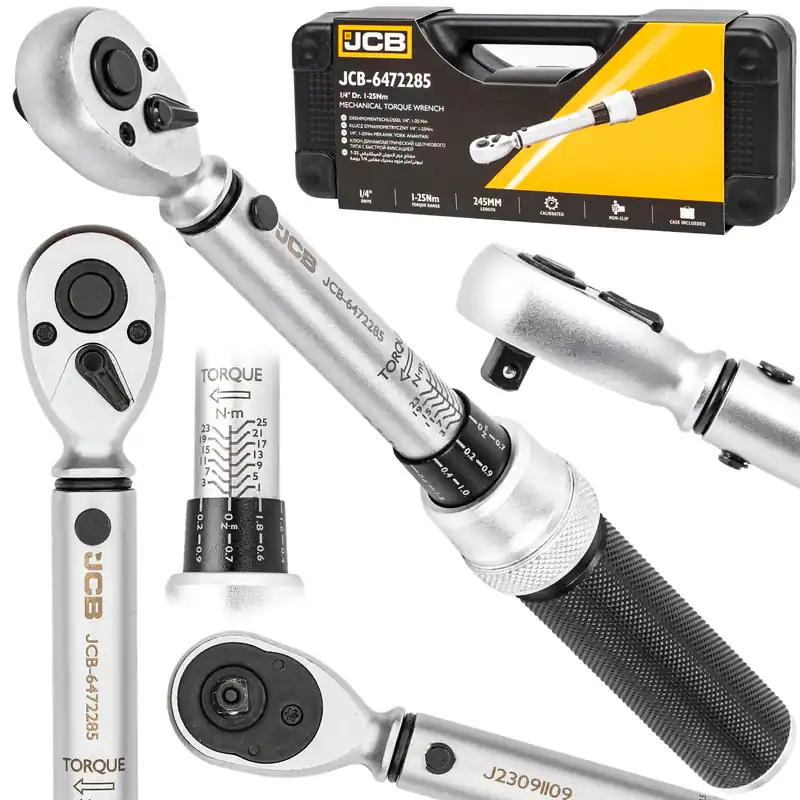 Klucz dynamometryczny z blokadą etui certyfikat kalibracji 1-25Nm 1/4" JCB Hit cenowy