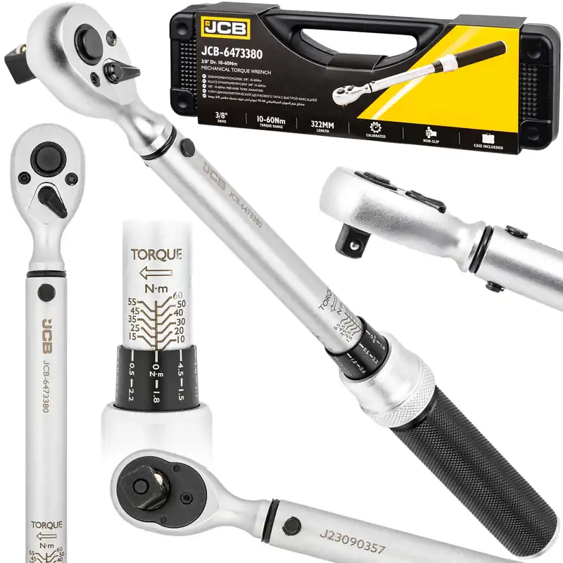 Klucz dynamometryczny z blokadą etui certyfikat kalibracji 10-60Nm 3/8" JCB Ekspresowa dostawa