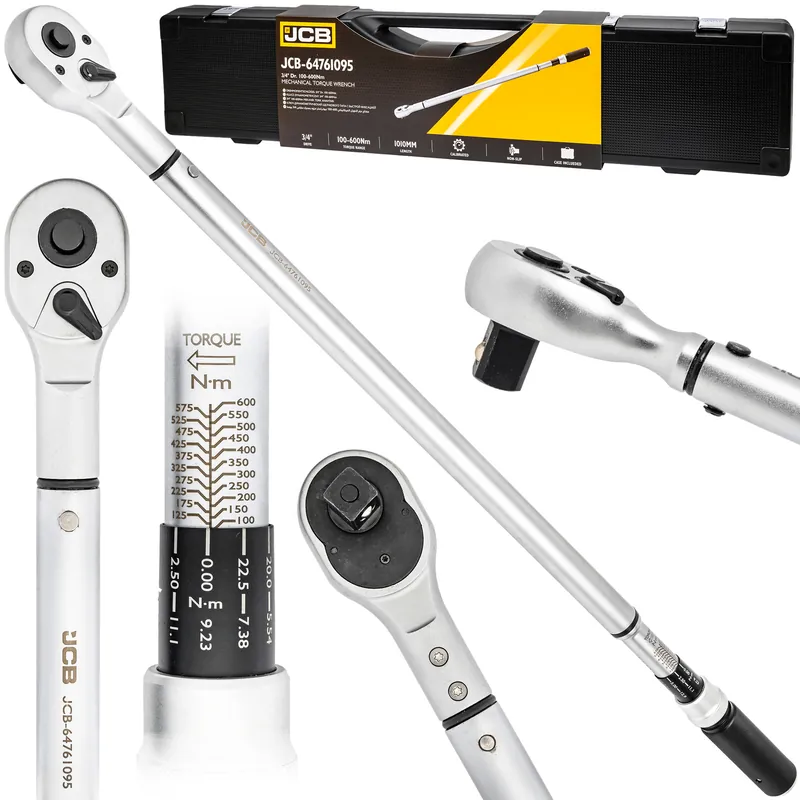 Bezpieczne zakupy Klucz dynamometryczny z blokadą etui certyfikat kalibracji 100-600Nm 3/4" JCB