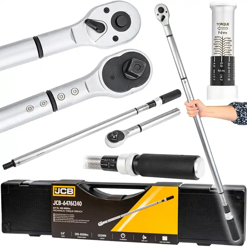 Klucz dynamometryczny z blokadą etui certyfikat kalibracji 200-800Nm 3/4" JCB Zamów dziś