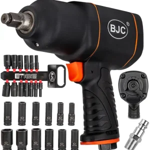 Klucz pneumatyczny udarowy do kół 1/2 mocny 1850Nm nasadki 8-32 zestaw BJC Wybór klientów