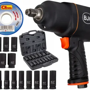 Klucz udarowy pneumatyczny kompozytowy 1/2" 1850Nm BJC + Nasadki 10-32mm Ostatnia szansa