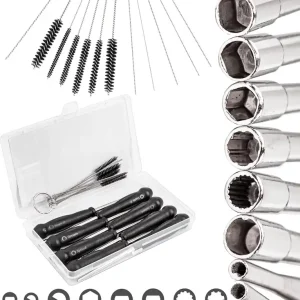 Klucze do regulacji gaźników (zestaw 8 szt. + 12 szczotek) FALON-TECH Obniżka ceny