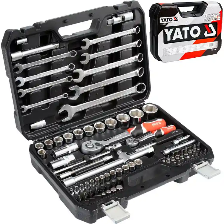 Klucze nasadowe 1/4 1/2 płaskie 82el YATO Rabat