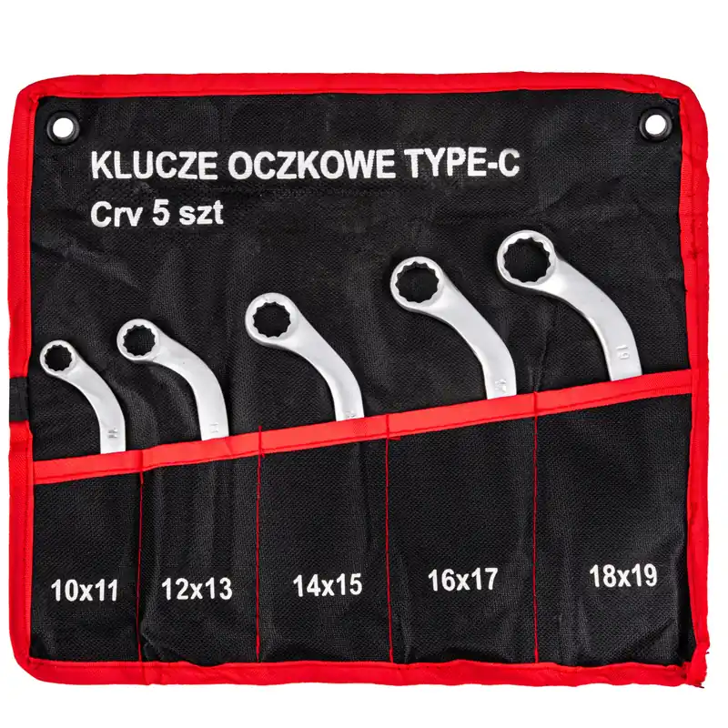 Klucze oczkowe odgięte do alternatorów 10-19 mm Typ C 5 szt. SILVER Ostatnia szansa