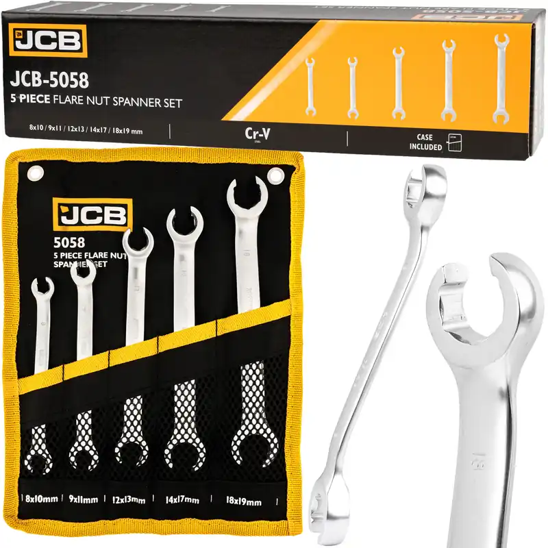 Klucze otwarte oczkowe zestaw do przewodów hamulcowych CR-V 5el 8-19mm JCB Najlepsza cena