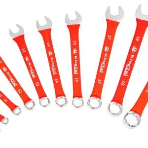 Nie przegap Klucze płasko oczkowe 6-22mm 10 sztuk antypoślizgowe KINGTUL