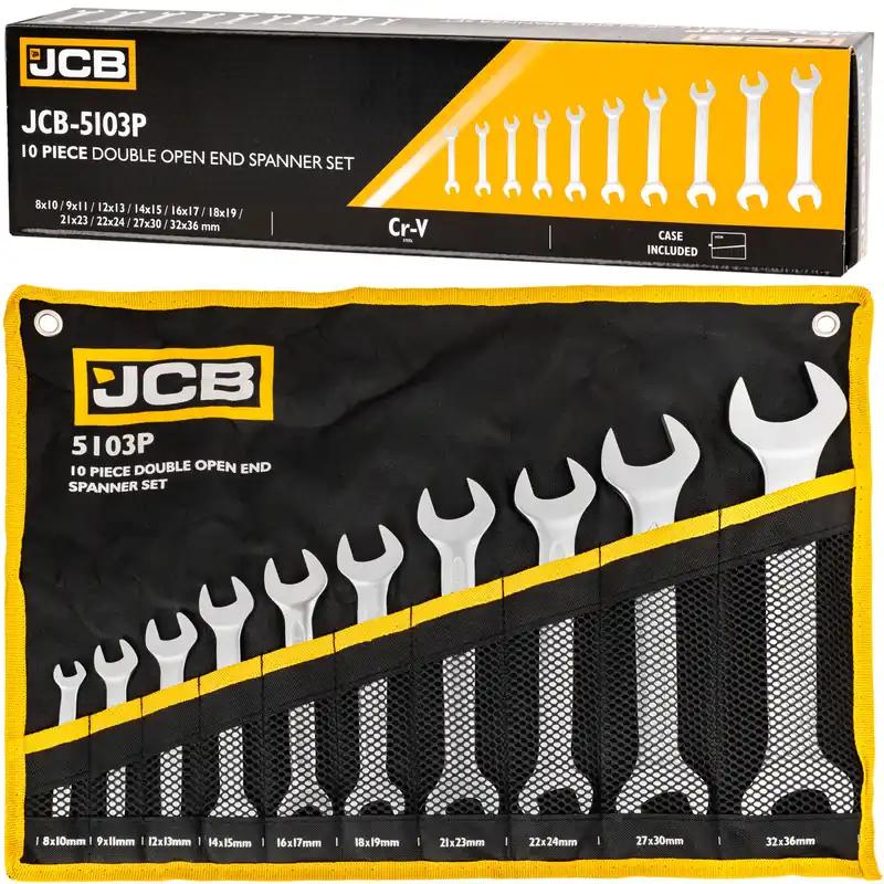 Klucze płasko oczkowe dwustronne zestaw płachta satyna Cr-V 10el 8-36mm JCB Wybór klientów