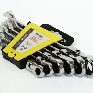 Klucze płasko oczkowe z grzechotką łamane 8-19 mm 6 sztuk FALON-TECH Nowość