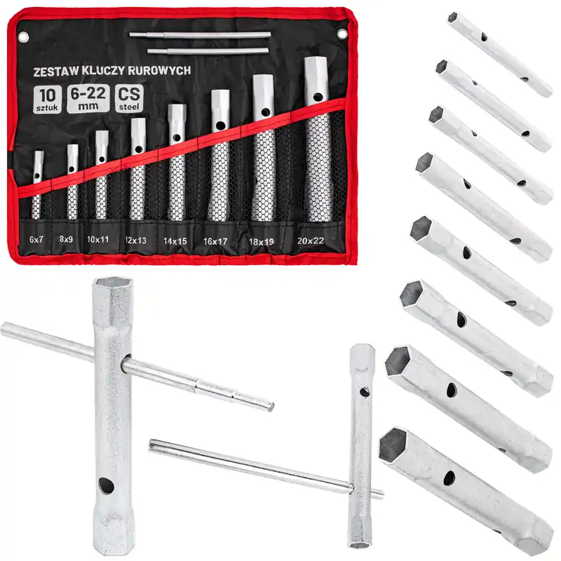 Bestseller Klucze rurowe 6-22 mm zestaw kluczy 10 el. +płachta AW NARZĘDZIA
