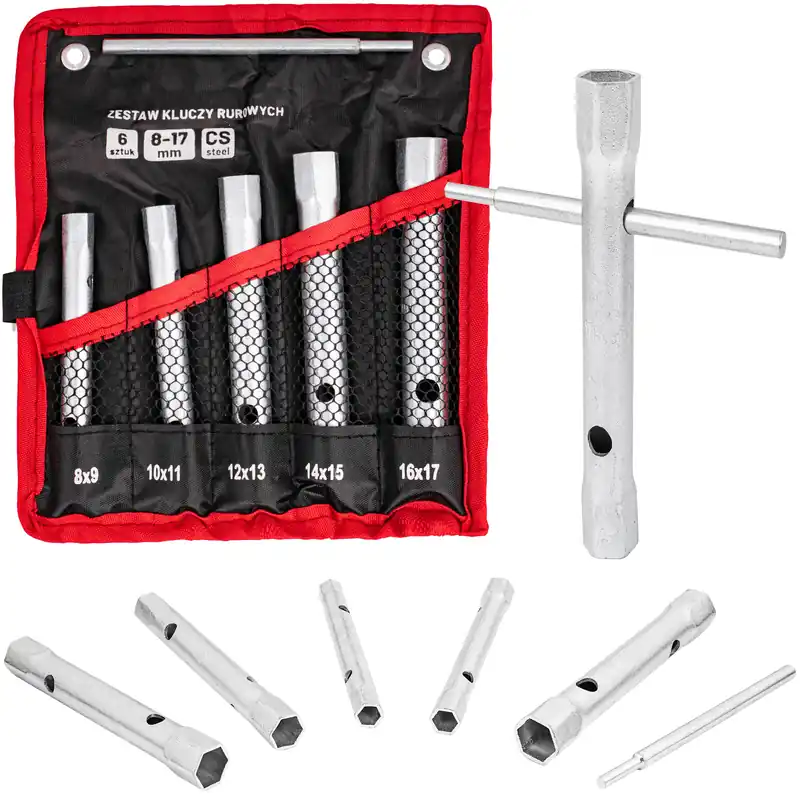 Klucze rurowe 8-17 mm zestaw kluczy 6 el. +płachta AW NARZĘDZIA Ograniczona ilość