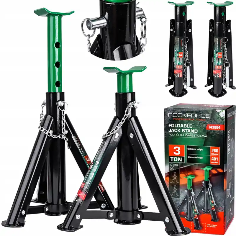 Kobyłki 3T samochodowe składane podstawki podpory warsztatowe z blokadą ROCKFORCE Dostępne od ręki