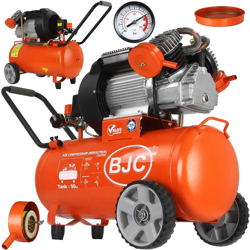 Szybka dostawa Kompresor olejowy 2-tłokowy ze zbiornikiem o pojemności 50l BJC