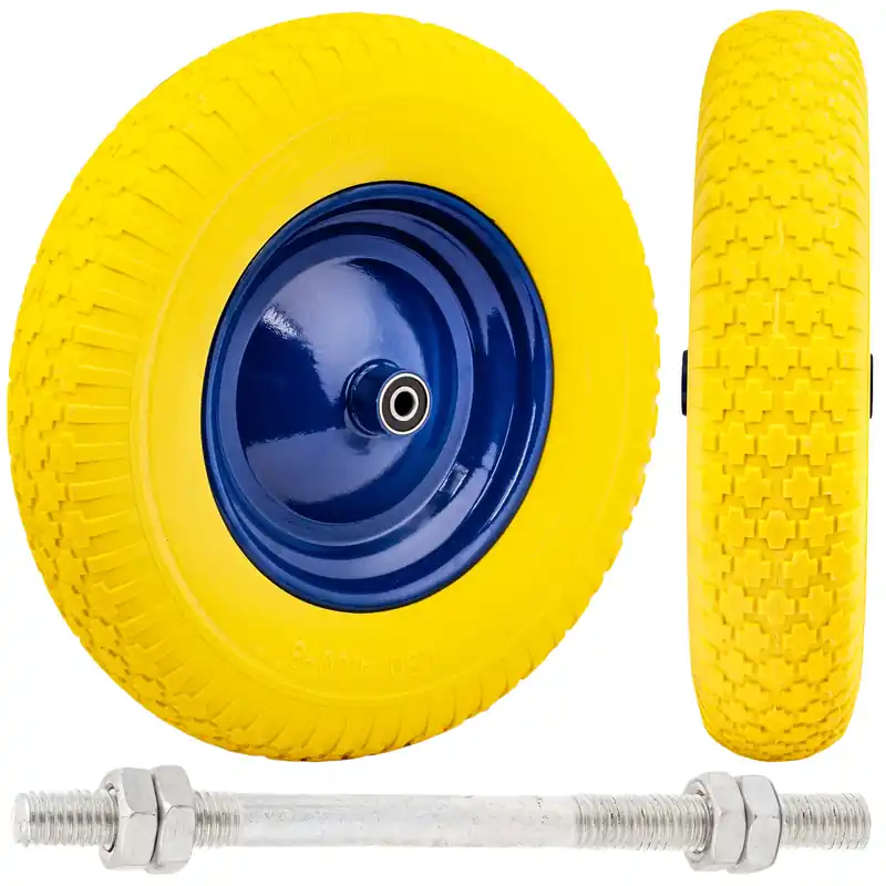 Bezpieczne zakupy Koło kółko do taczki wózka bezdętkowe pełne z osią 3.5-8 GEKO