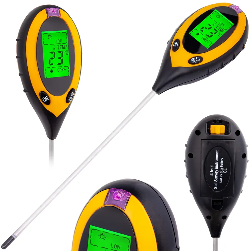 Nowy Kwasomierz tester miernik ogrodniczy pH gleby 4w1 TOYA