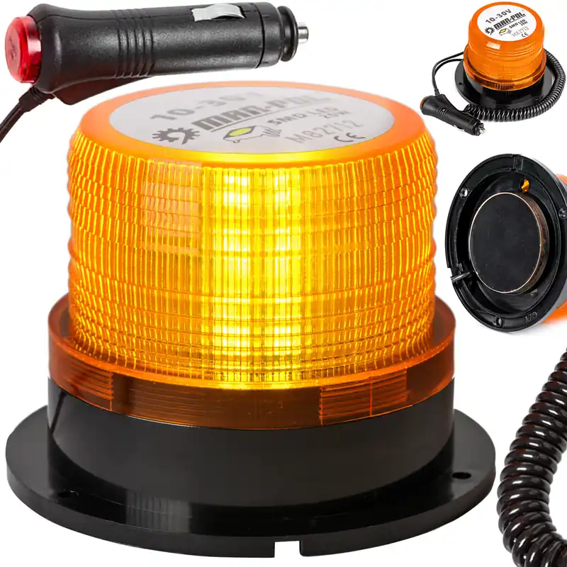 Lampa LED światło ostrzegawcze kogut magnes do samochodu lawety 10-30V 20W MAR-POL Super okazja