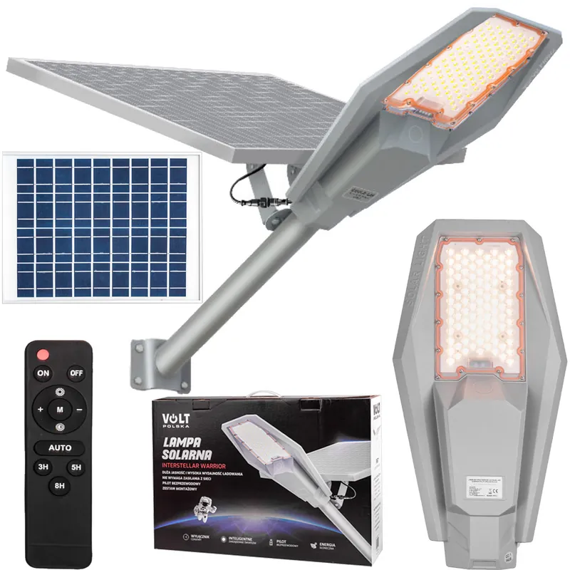Lampa solarna uliczna LED 480W panel 50W czujnik VOLT POLSKA Hit sprzedaży